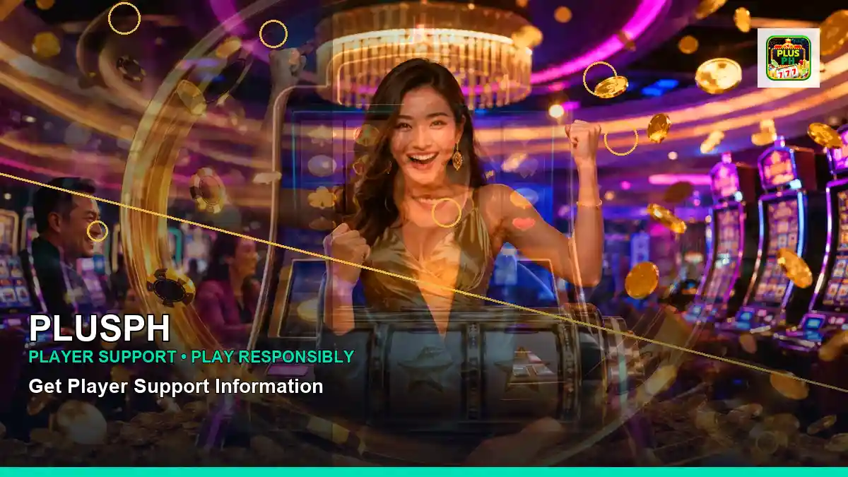 PLUSPH luxury online slot games featuring an adult Filipina casino host with a right close-up composition